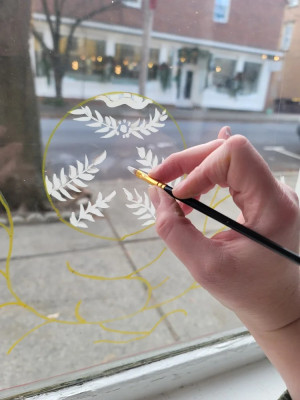 Victorian Stroll Window Painting